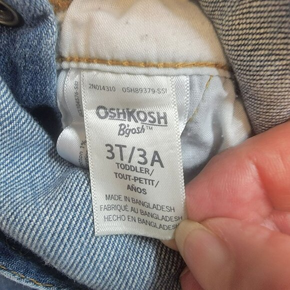 OshKosh B'Gosh Overalls, Toddler 3T, Denim Blue, Snap Button, Classic, GUC - Picture 4 of 13